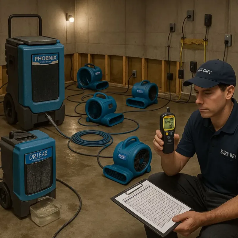 Structural Drying and Dehumidification process in Saint Clair Shores, MI